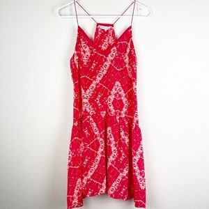Rebecca Taylor silk pink and red tie dye dress